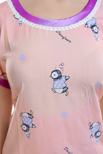 Penguin Print Short Nighty
