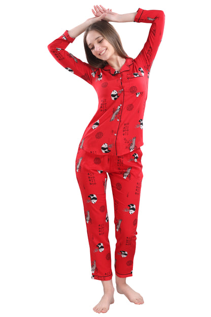 Pandarin Red - Panda Pajama Set
