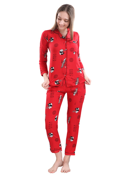 Pandarin Red - Panda Pajama Set