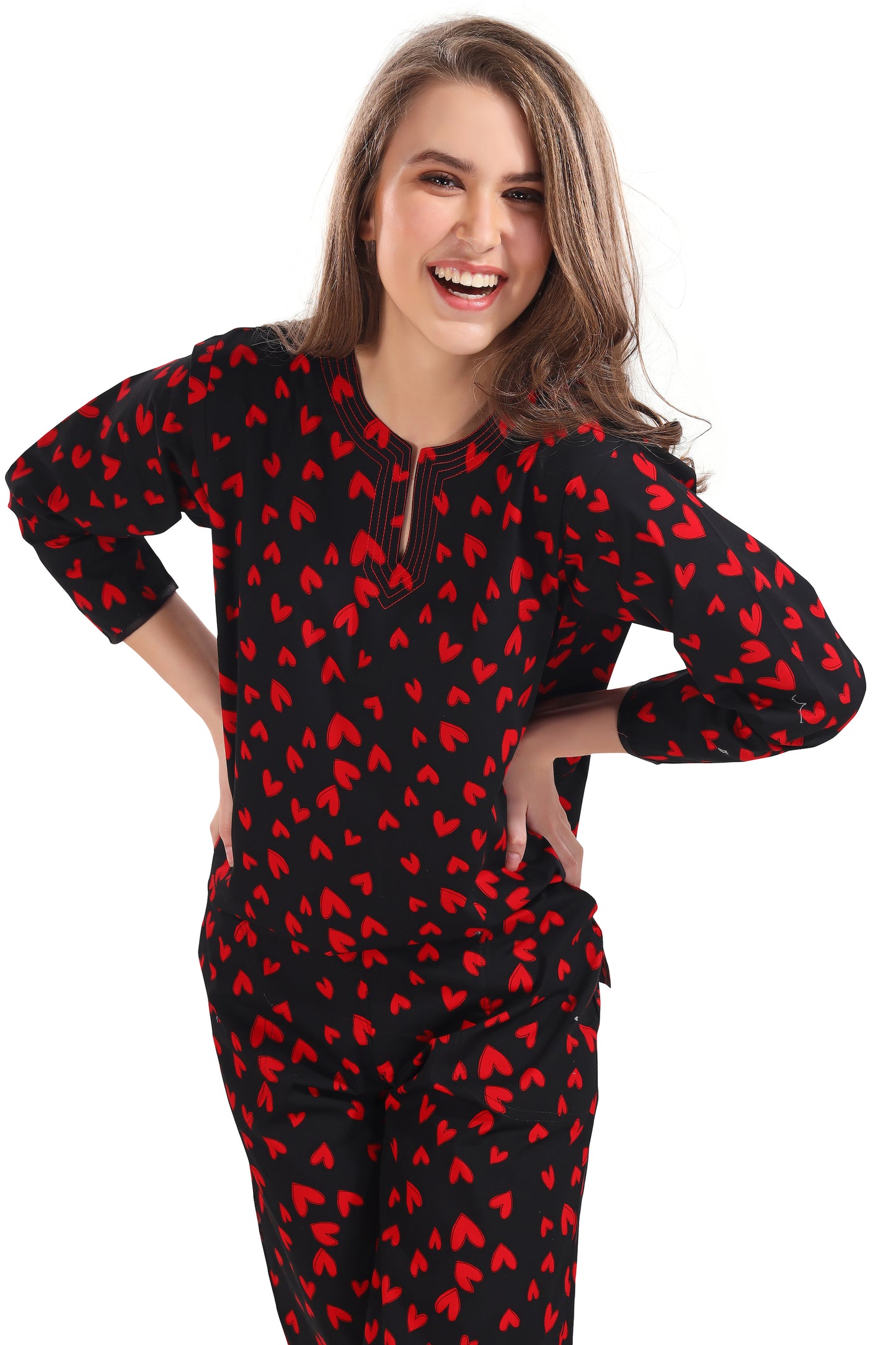 Red hearts Kurta set