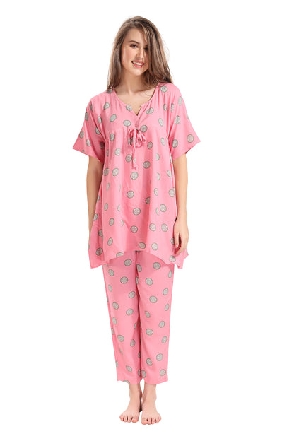 Soft Pink Kaftan Pajama Set