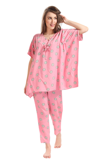 Soft Pink Kaftan Pajama Set