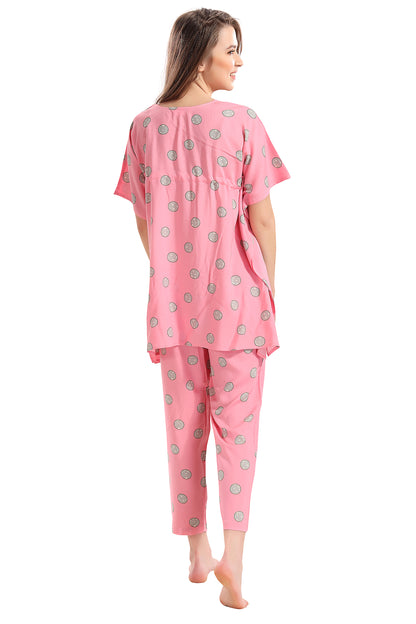 Soft Pink Kaftan Pajama Set