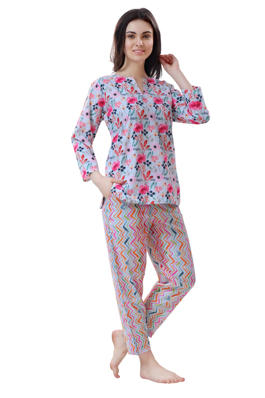 Surreal Soft Printed Pajama Set